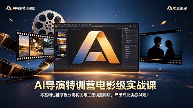 (18801期)AI导演特训营电影级实战课,零基础也能掌握分镜构图与主流模型用法,产出专业质感AI短片-网赚副业网