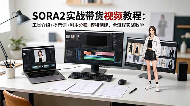 (18718期)SORA2实战带货视频教程:工具介绍+提示词+剧本分镜+模特创建,全流程实战教学-网赚副业网