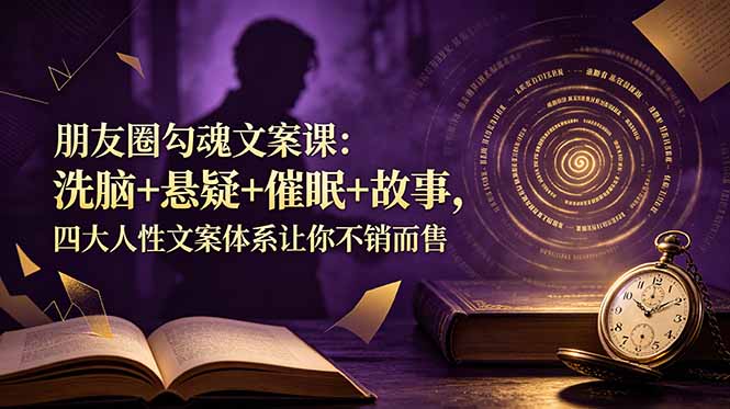 (19054期)朋友圈勾魂文案课:洗脑+悬疑+催眠+故事,四大人性文案体系让你不销而售-网赚副业网