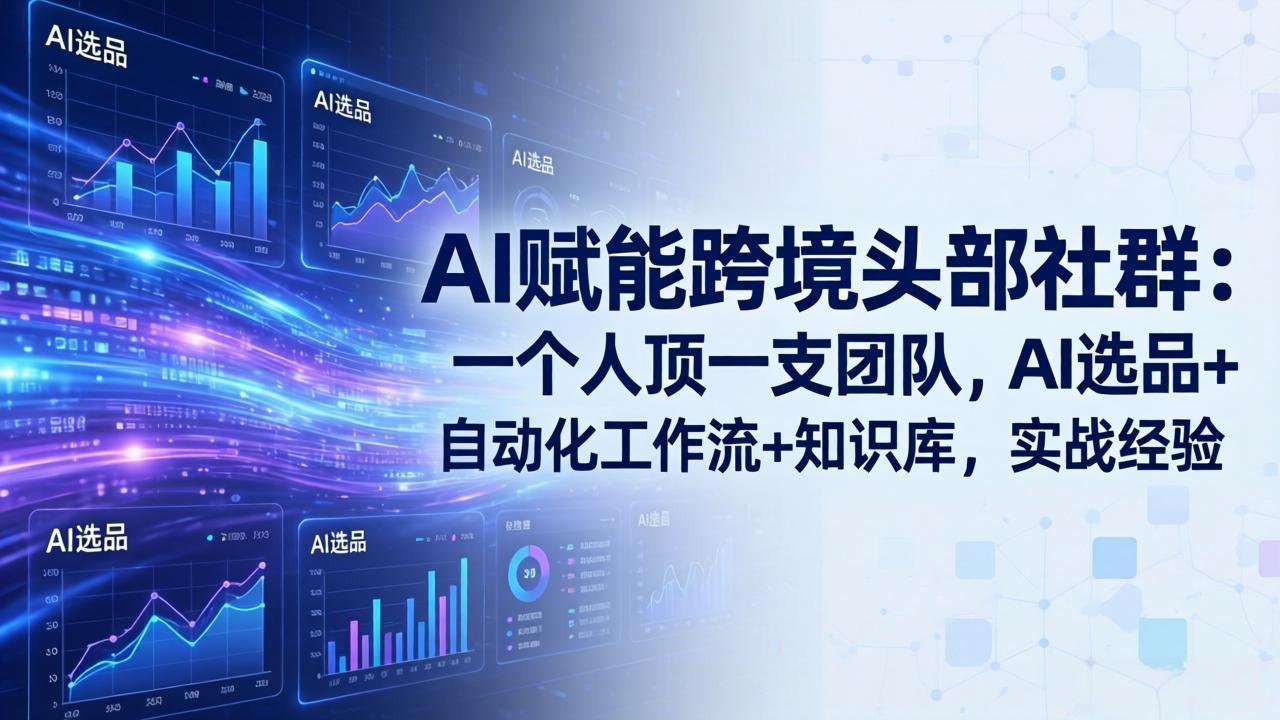 (19110期)AI赋能跨境头部社群-更新6月:一个人顶一支团队,AI选品+自动化工作流+知识库,实战经验-网赚副业网