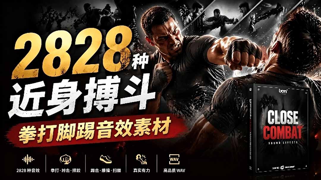 (19072期)宝藏级别音效!2828种近身搏斗拳打脚踢音效素材,全部中文分类,免解压使用 Close Combat-网赚副业网