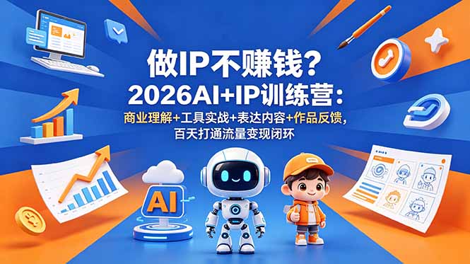 (18839期)做IP不赚钱?2026AI+IP训练营:商业理解+工具实战+表达内容+作品反馈,百天打通流量变现闭环-网赚副业网