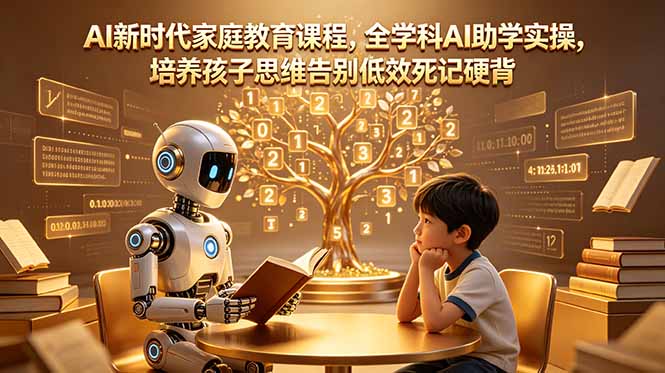 (18745期)AI新时代家庭教育课程,全学科AI助学实操,培养孩子思维告别低效死记硬背-网赚副业网
