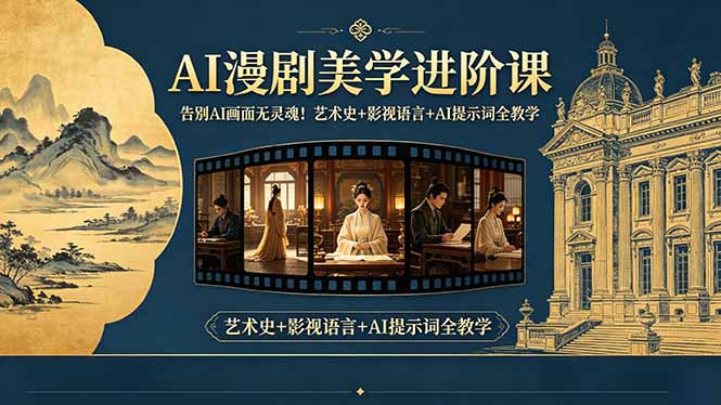 (18802期)告别AI画面无灵魂!AI漫剧美学进阶课-更新,艺术史+影视语言+AI提示词全教学-网赚副业网