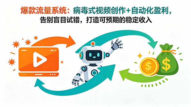 (18882期)爆款流量系统:病毒式视频创作+自动化盈利,告别盲目试错,打造可预期的稳定收入-网赚副业网