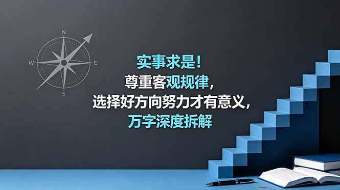 (18744期)付费文章:实事求是!尊重客观规律,选择好方向努力才有意义,万字深度拆解-网赚副业网