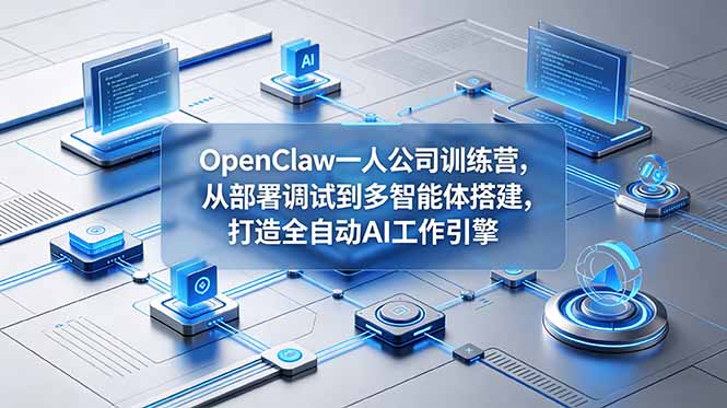 (18789期)OpenClaw 一人公司训练营,从部署调试到多智能体搭建,打造全自动 AI 工作引擎-网赚副业网