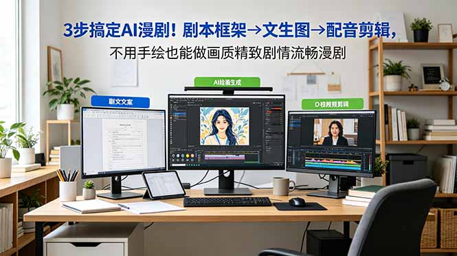 (18866期)3步搞定AI漫剧!剧本框架→文生图→配音剪辑,不用手绘也能做画质精致剧情流畅漫剧-网赚副业网