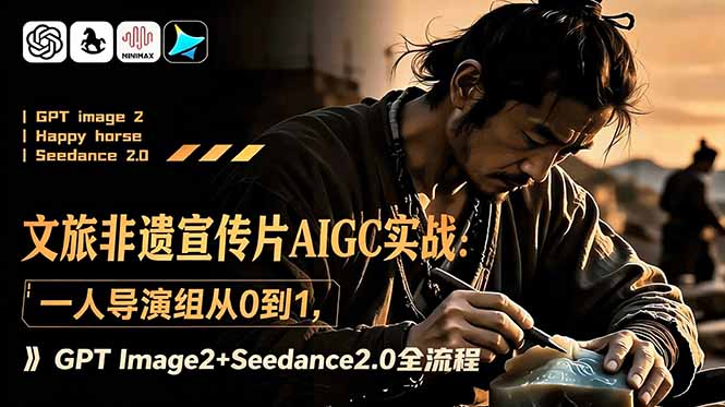 (18925期)文旅非遗宣传片AIGC实战:一人导演组从0到1,GPT Image2+Seedance2.0全流程-网赚副业网