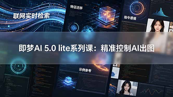 (18962期)即梦AI 5.0 lite实战课:联网实时检索+特征迁移+指令遵循+示例参考,精准控制AI出图-网赚副业网