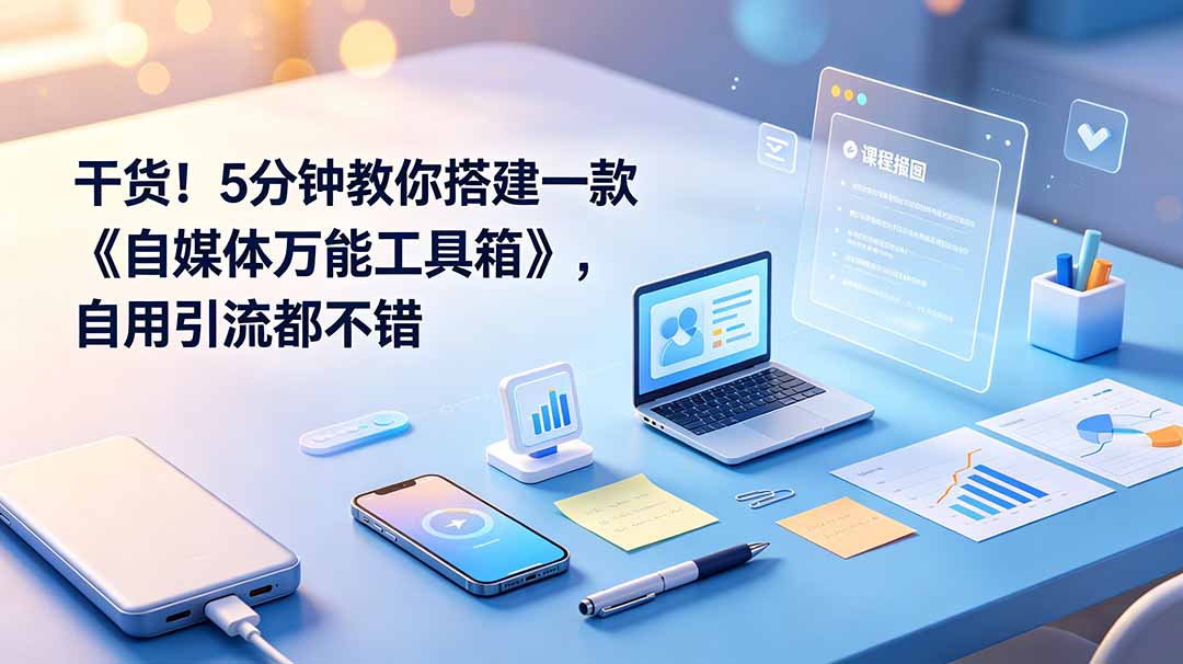 (19064期)干货!5分钟教你搭建一款《自媒体万能工具箱》,自用引流都不错-网赚副业网