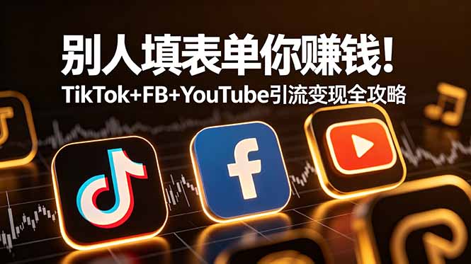 (19018期)别人填表单你赚钱!TikTok+FB+YouTube 引流变现全攻略【原创双语字幕】-网赚副业网