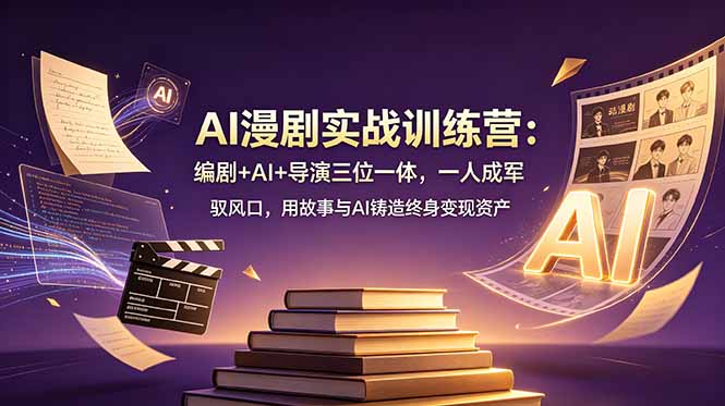 (19032期)AI漫剧实战训练营:编剧+AI+导演三位一体,一人成军 驭风口,用故事与AI铸造终身变现资产-网赚副业网