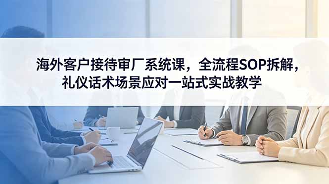 (18772期)海外客户接待审厂系统课,全流程SOP拆解,礼仪话术场景应对一站式实战教学-网赚副业网