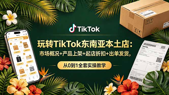 (19045期)玩转TikTok东南亚本土店:市场概况+产品上架+起店折扣+出单发货,从0到1全套实操教学-网赚副业网