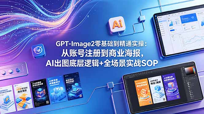 (18835期)GPT-Image2零基础到精通实操:从账号注册到商业海报,AI出图底层逻辑+全场景实战SOP-网赚副业网