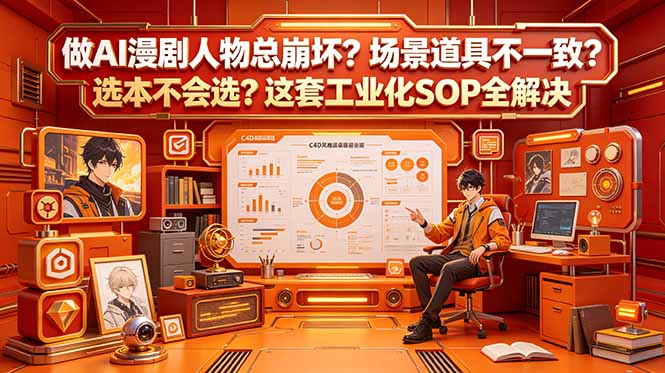 (18850期)做AI漫剧人物总崩坏?场景道具不一致?选本不会选?这套工业化SOP全解决 (更新)-网赚副业网