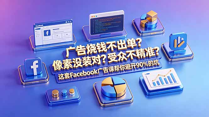 (18850期)广告烧钱不出单?像素没装对?受众不精准?这套Facebook广告课帮你避开90%的坑-原创双语字幕-网赚副业网