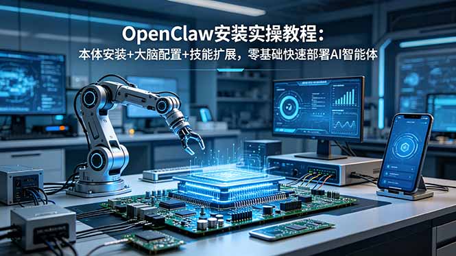 (18982期)OpenClaw安装实操教程:本体安装+大脑配置+技能扩展,零基础快速部署AI智能体-网赚副业网