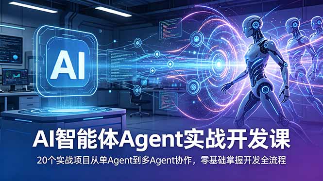 （18983期）AI智能体Agent实战开发课：20个实战项目从单Agent到多Agent协作，零基础掌握开发全流程-网赚副业网