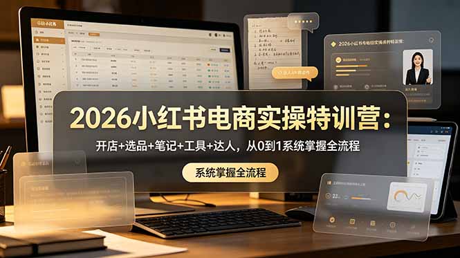 （18978期）2026小红书电商实操特训营：开店+选品+笔记+工具+达人，从0到1系统掌握全流程-网赚副业网