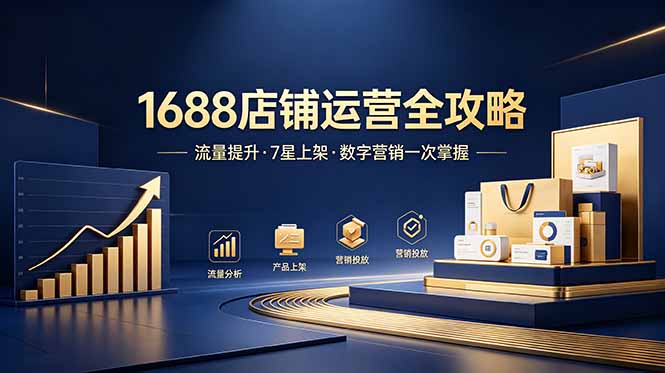 (18976期)1688店铺没流量?产品上架不到7星?数字营销不会投?全套运营技能一次学(更新6月)-网赚副业网