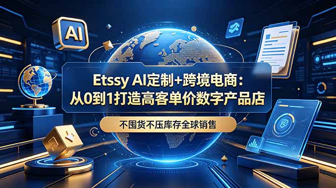 （18974期）Etsy AI定制+跨境电商：从0到1打造高客单价数字产品店，不囤货不压库存全球销售-网赚副业网