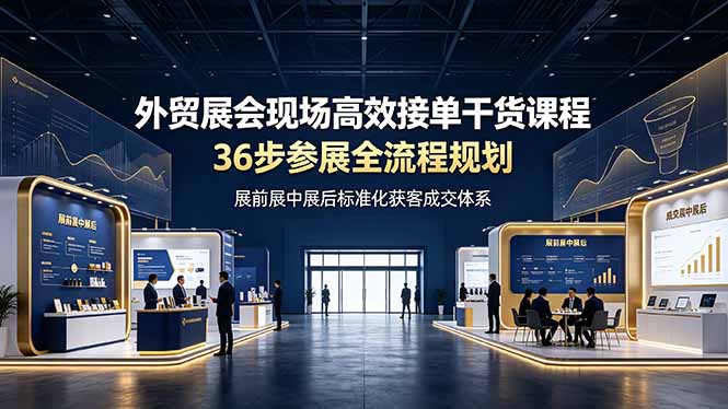 （19157期）外贸展会现场高效接单干货课程，36步参展全流程规划，展前展中展后标准化获客成交体系-网赚副业网