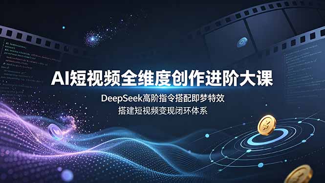 (19153期)AI短视频全维度创作进阶大课,DeepSeek高阶指令搭配即梦特效,搭建短视频变现闭环体系-网赚副业网