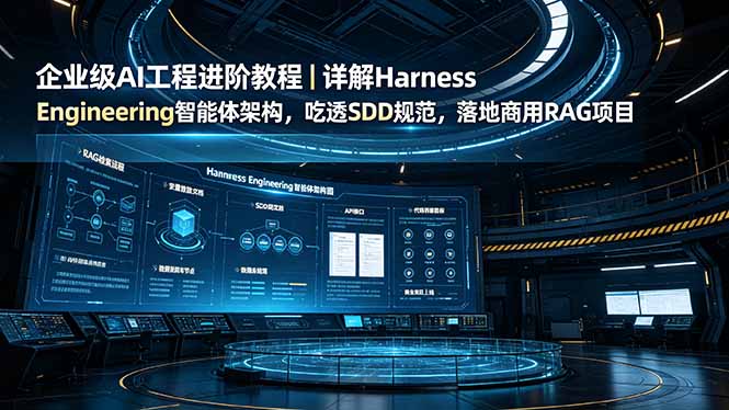 (19158期)企业级AI工程进阶教程|详解Harness Engineering智能体架构,吃透SDD规范,落地商用RAG项目-网赚副业网