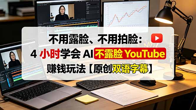 (19161期)不用露脸、不用拍脸:4 小时学会 AI 不露脸 YouTube 赚钱玩法【原创双语字幕】-网赚副业网