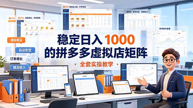 (19253期)稳定日入 1000 的拼多多虚拟店矩阵,全套实操教学-网赚副业网