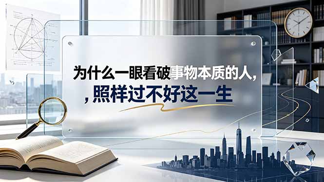 (19165期)付费文章:为什么一眼看破事物本质的人,照样过不好这一生-网赚副业网