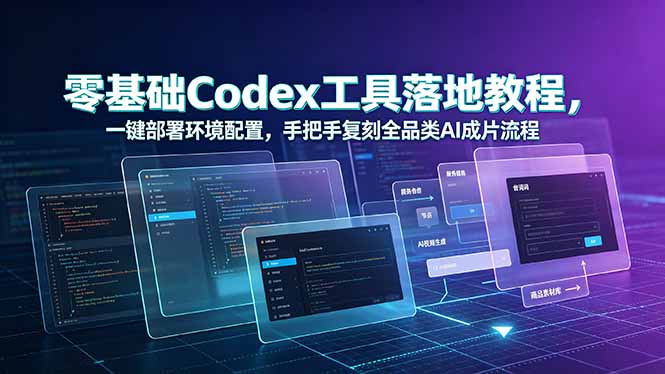 (19152期)零基础Codex工具落地教程,一键部署环境配置,手把手复刻全品类AI成片流程-网赚副业网