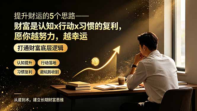 (19233期)付费文章:提升财运的5个思路——财富是认知x行动x习惯的复利,愿你越努力,越幸运-网赚副业网