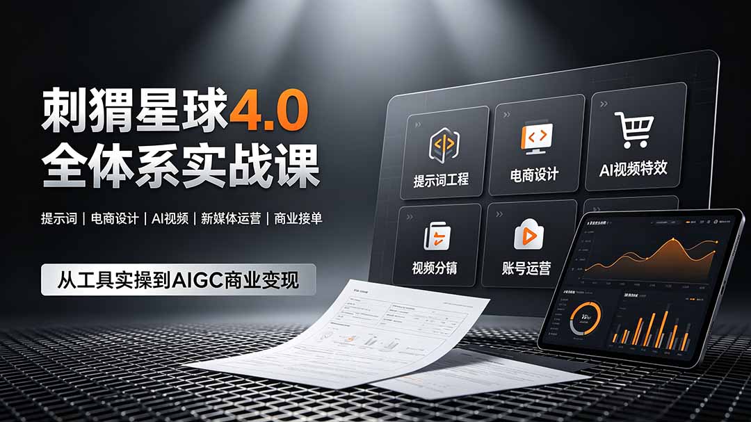 (19224期)刺猬星球4.0全体系实战课,覆盖提示词工程、电商设计、AI视频特效与新媒体运营,一站式掌握AIGC商业核心技能-网赚副业网