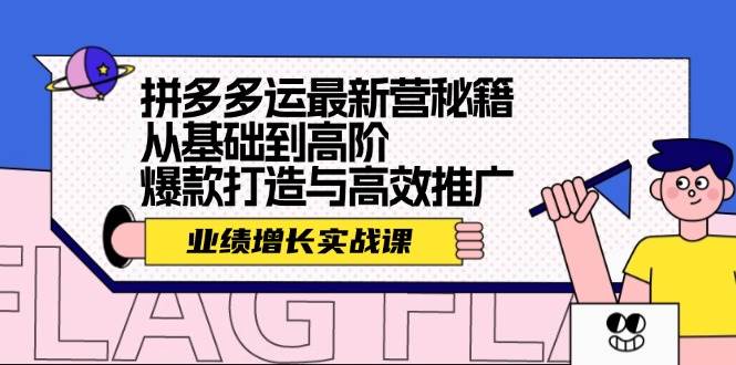 拼多多运最新营秘籍：业绩 增长实战课，从基础到高阶，爆款打造与高效推广-网赚资源网