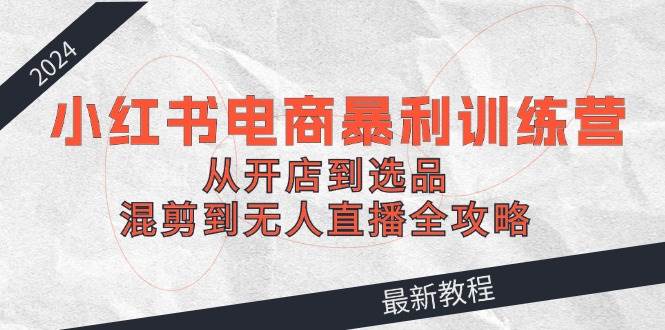 2024小红书电商暴利训练营：从开店到选品，混剪到无人直播全攻略-网赚资源网