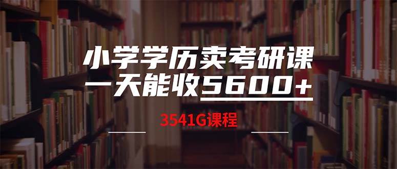 小学学历卖考研课程，一天收5600（附3580G考研合集）-网赚资源网